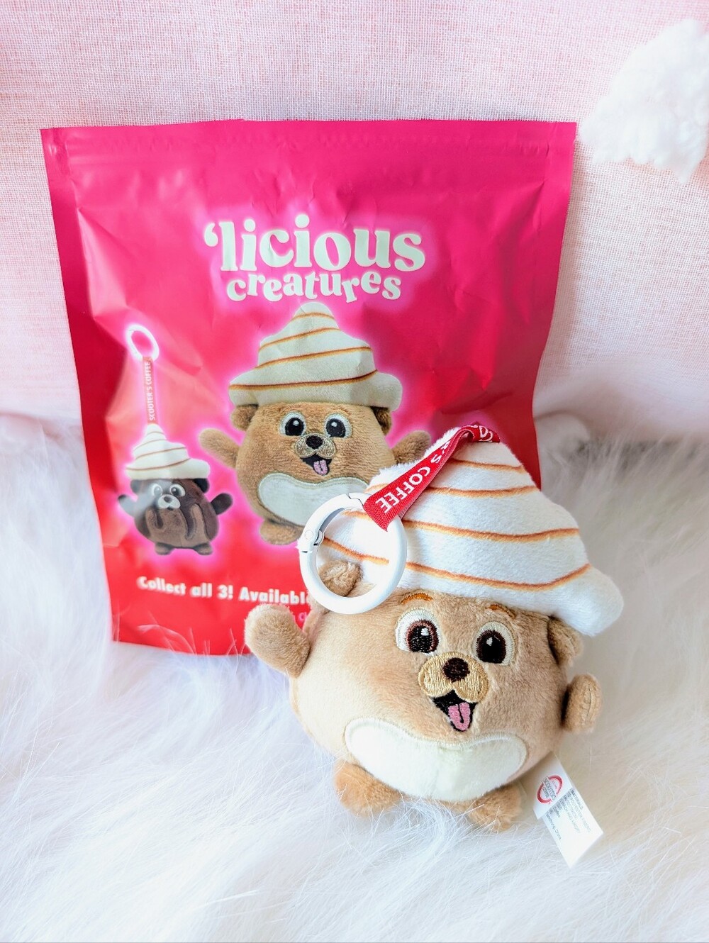 Licious Creature Plush Keychain, Bag Charm, Caramelicious, Scooters Coffee